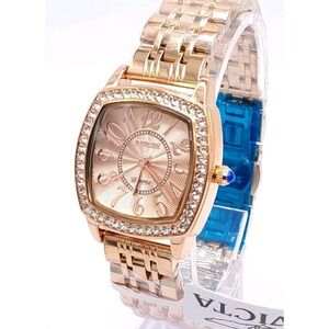 Invicta Wildflower Womens Watch Rose Gold Square Dial Quartz Stainless Luxury